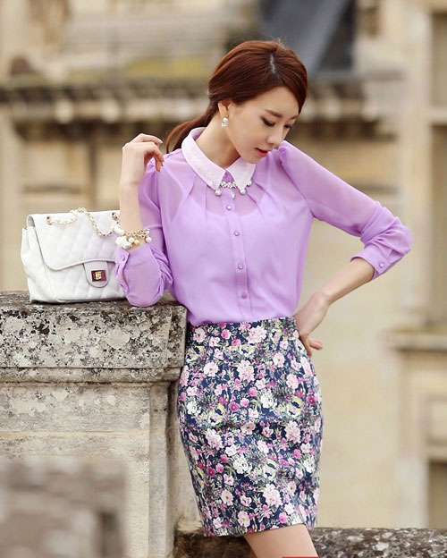Phối đồ với áo sơ mi nữ công sở đẹp 2015 Phối Đồ Với Áo Sơ Mi Nữ Công Sở Đẹp 2015