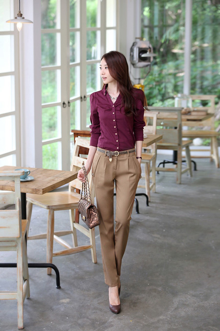 Mua áo sơ mi nữ công sở màu đỏ 